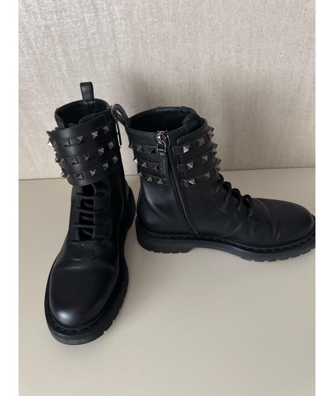 VALENTINO Черные кожаные ботинки, фото 5