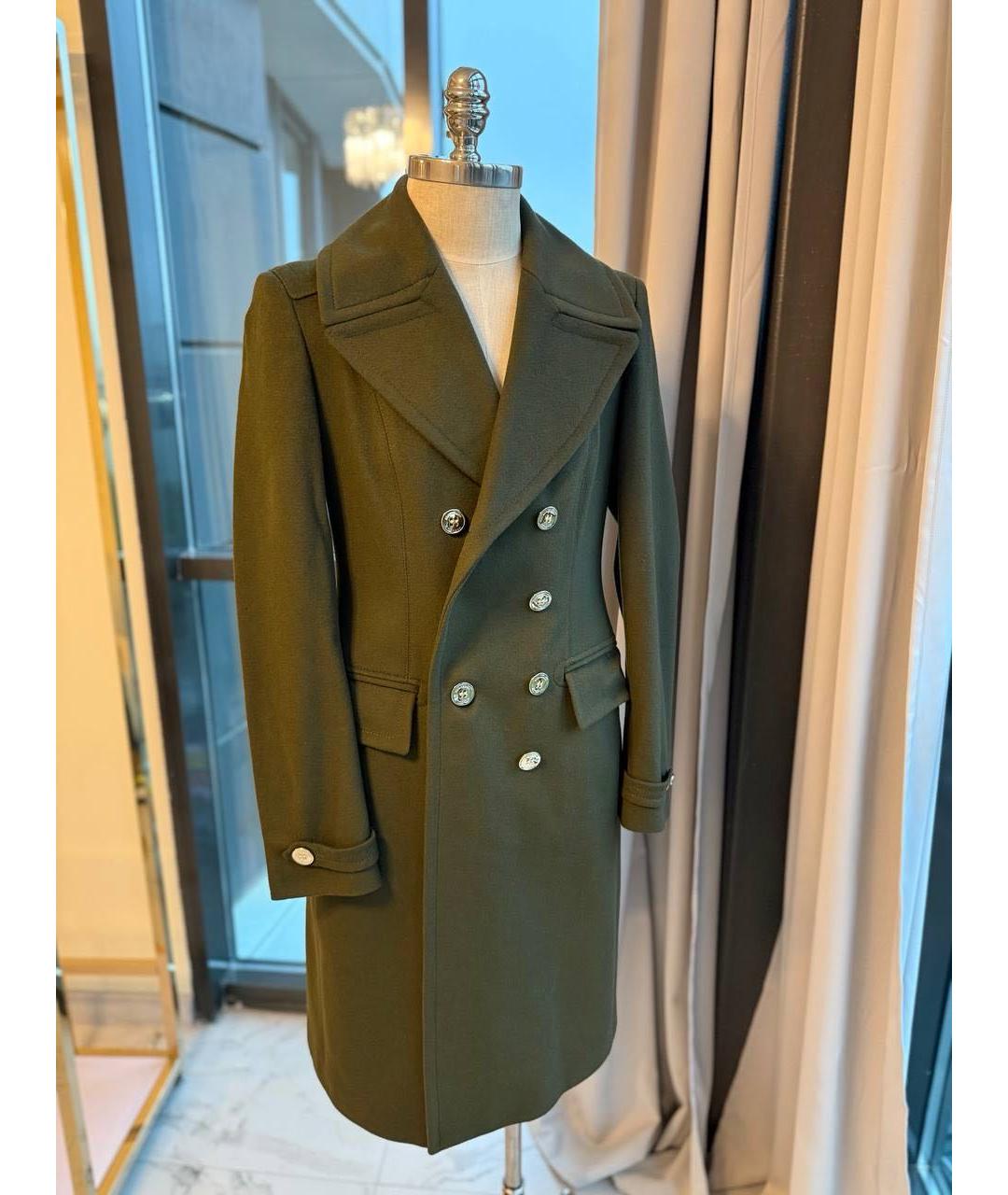 BURBERRY Хаки шерстяное пальто, фото 7