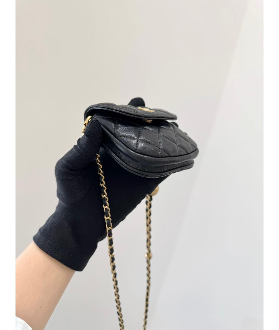 CHANEL Черная кожаная поясная сумка, фото 3