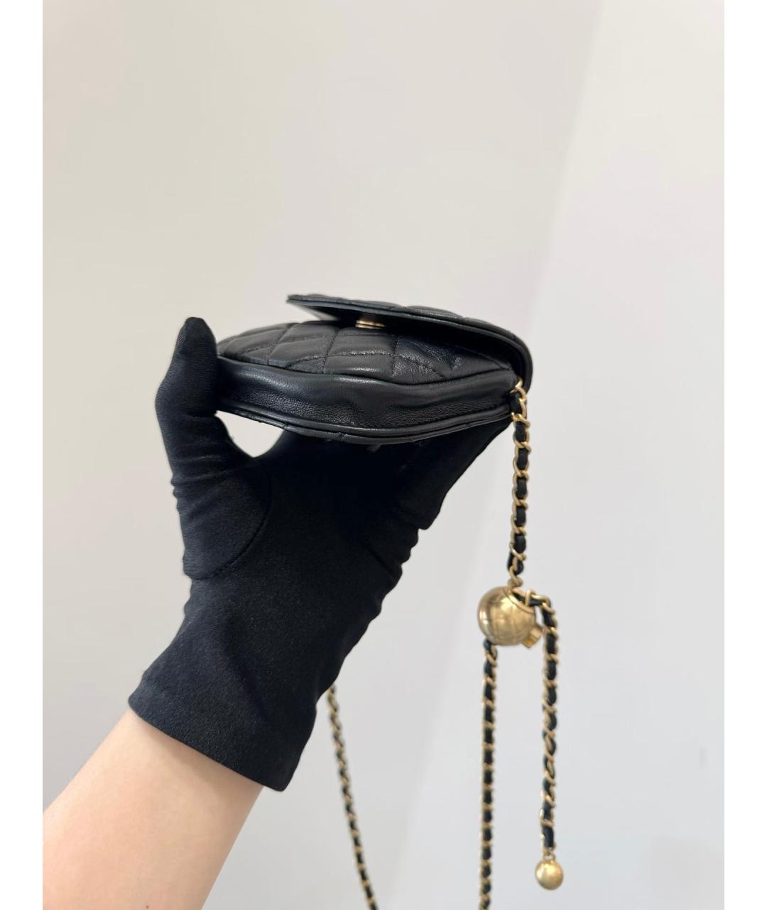 CHANEL Черная кожаная поясная сумка, фото 4