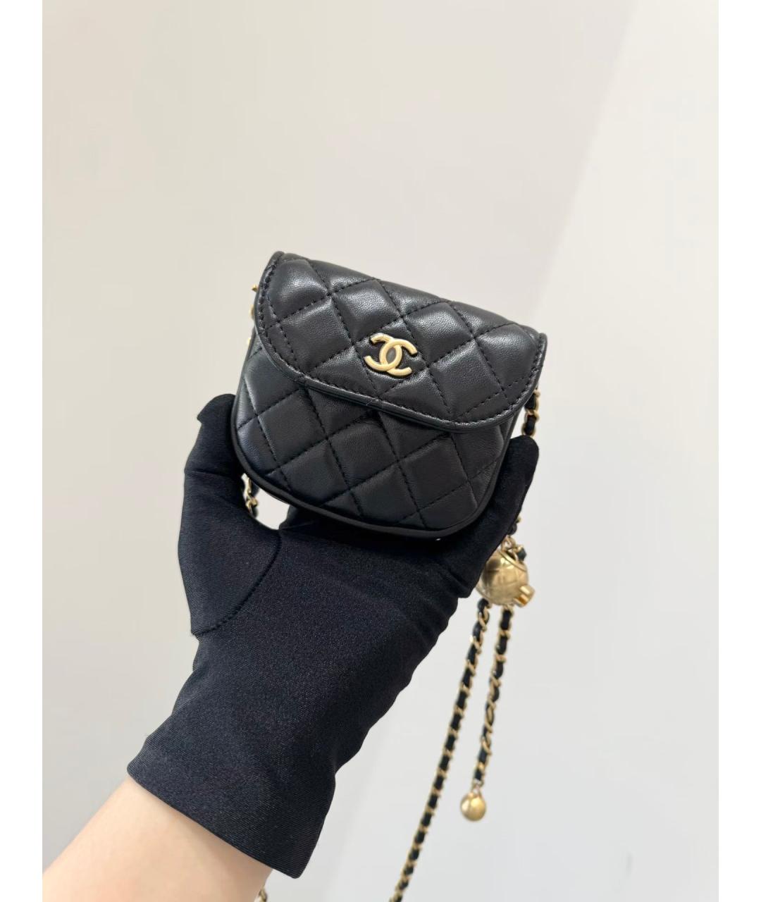 CHANEL Черная кожаная поясная сумка, фото 2