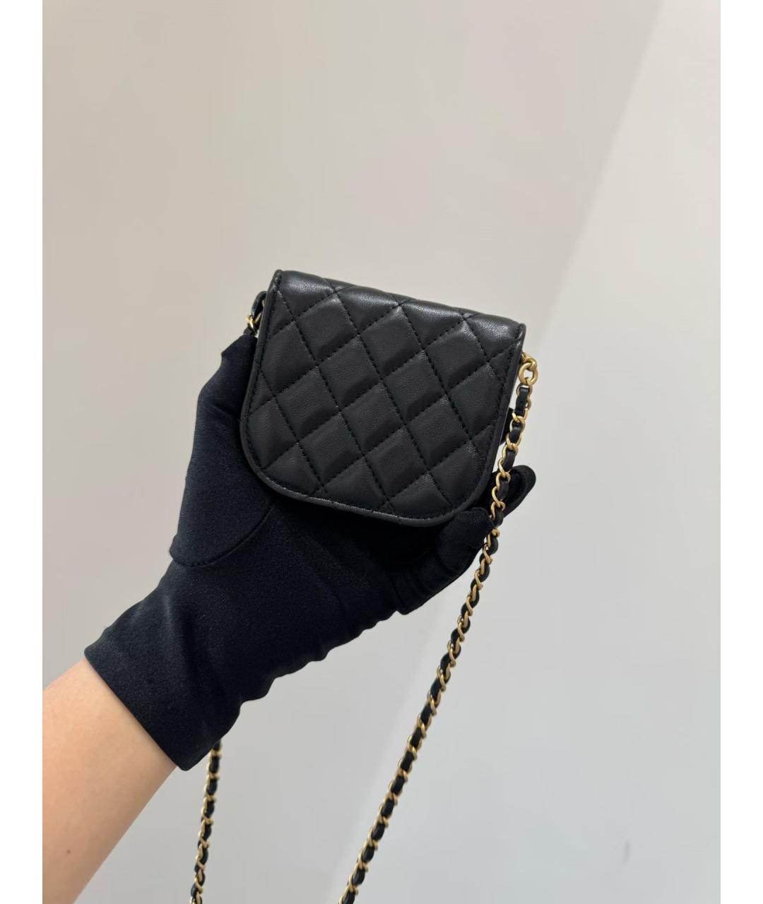 CHANEL Черная кожаная поясная сумка, фото 9