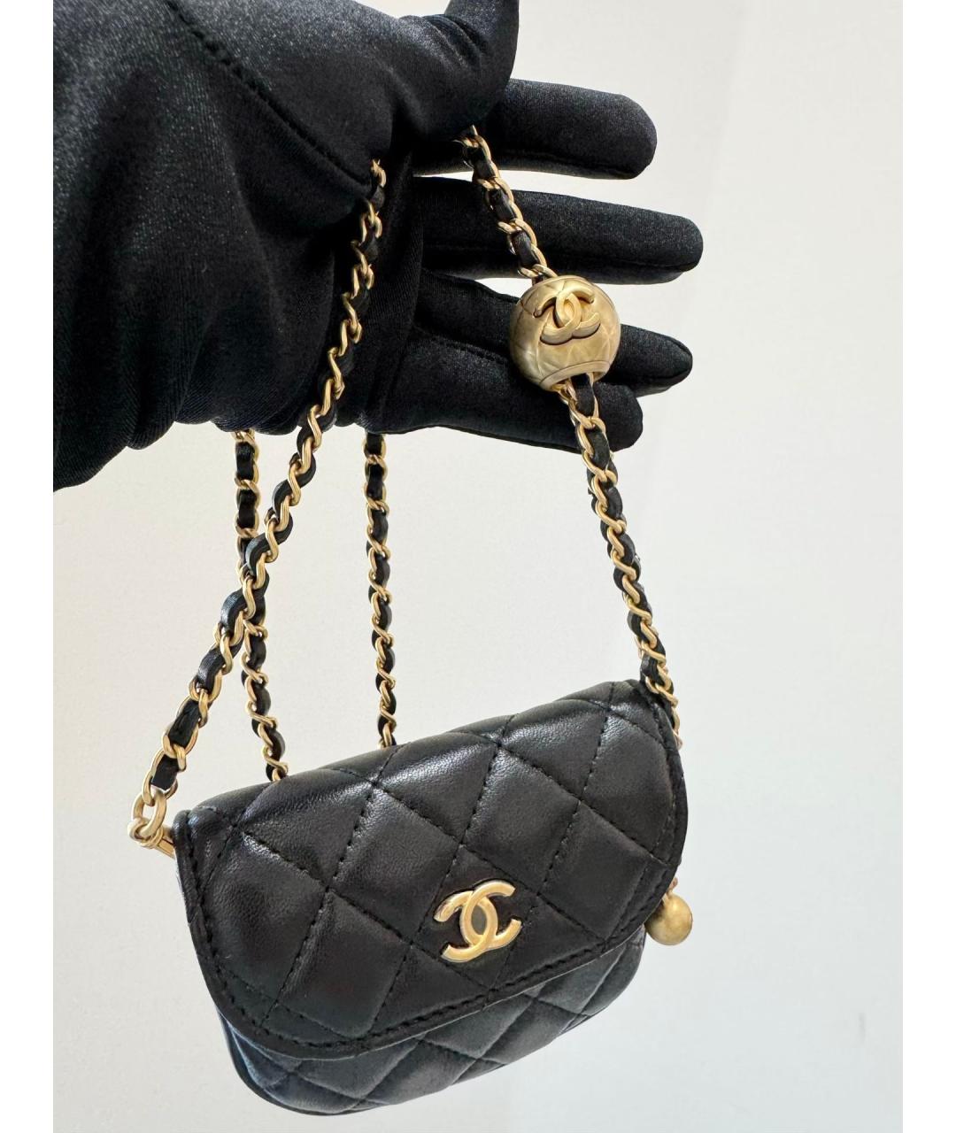 CHANEL Черная кожаная поясная сумка, фото 5