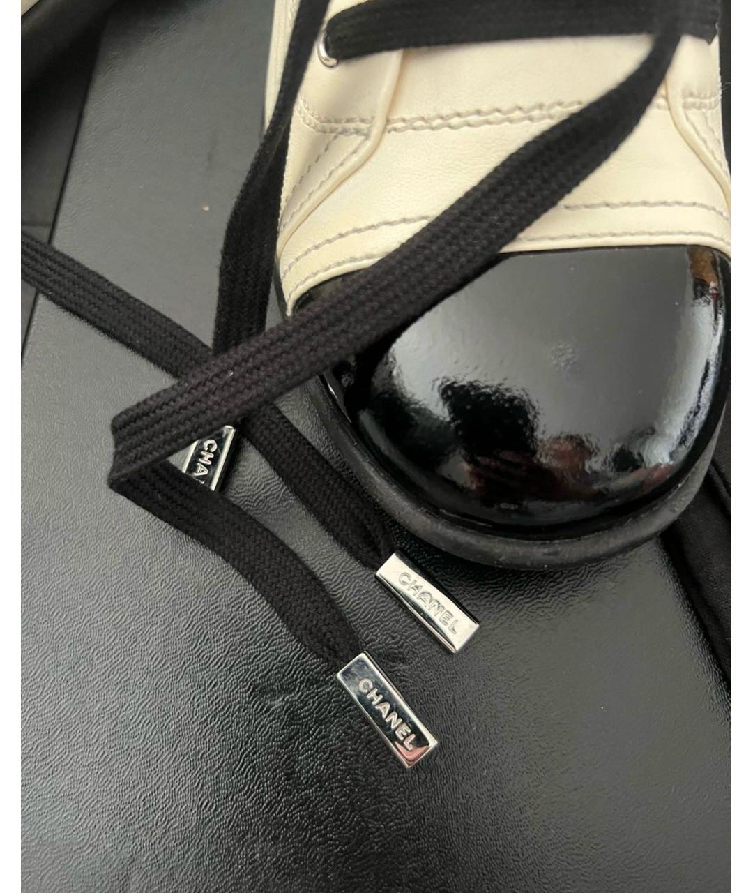 CHANEL Белые кожаные кроссовки, фото 5