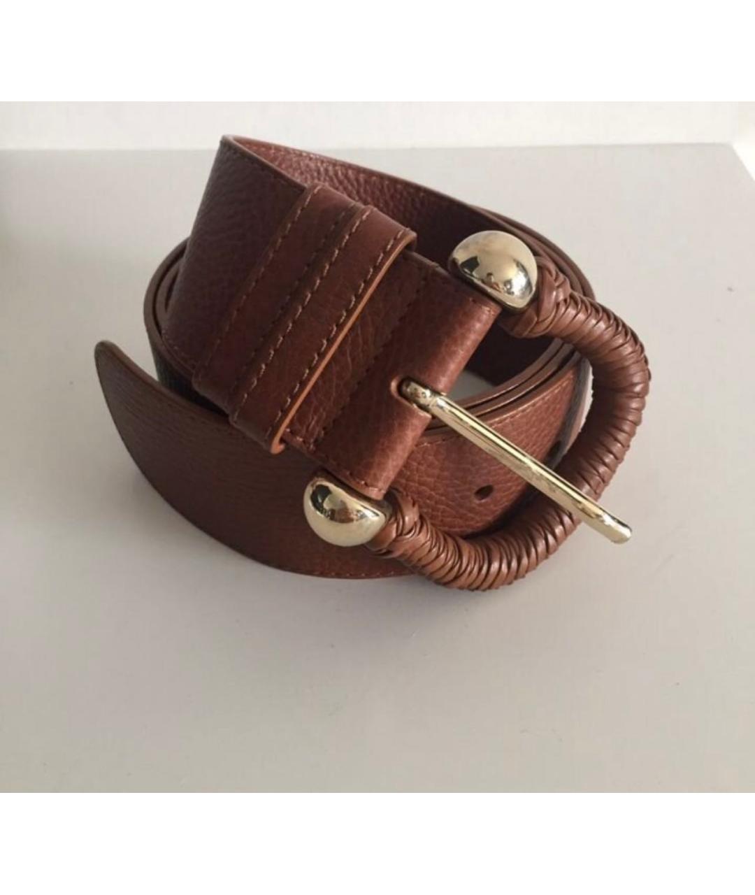 BURBERRY Коричневый кожаный ремень, фото 5