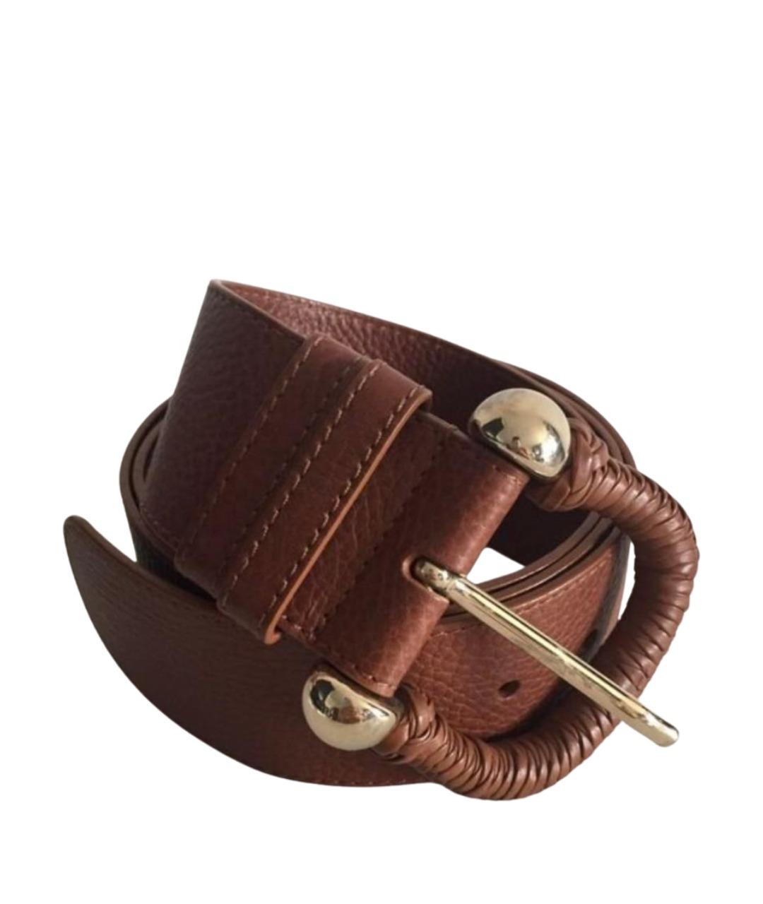 BURBERRY Коричневый кожаный ремень, фото 1