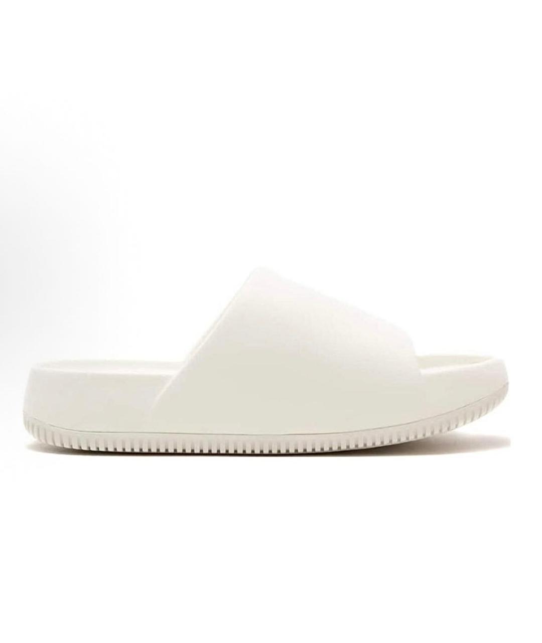 NIKE Белые резиновые шлепанцы, фото 7