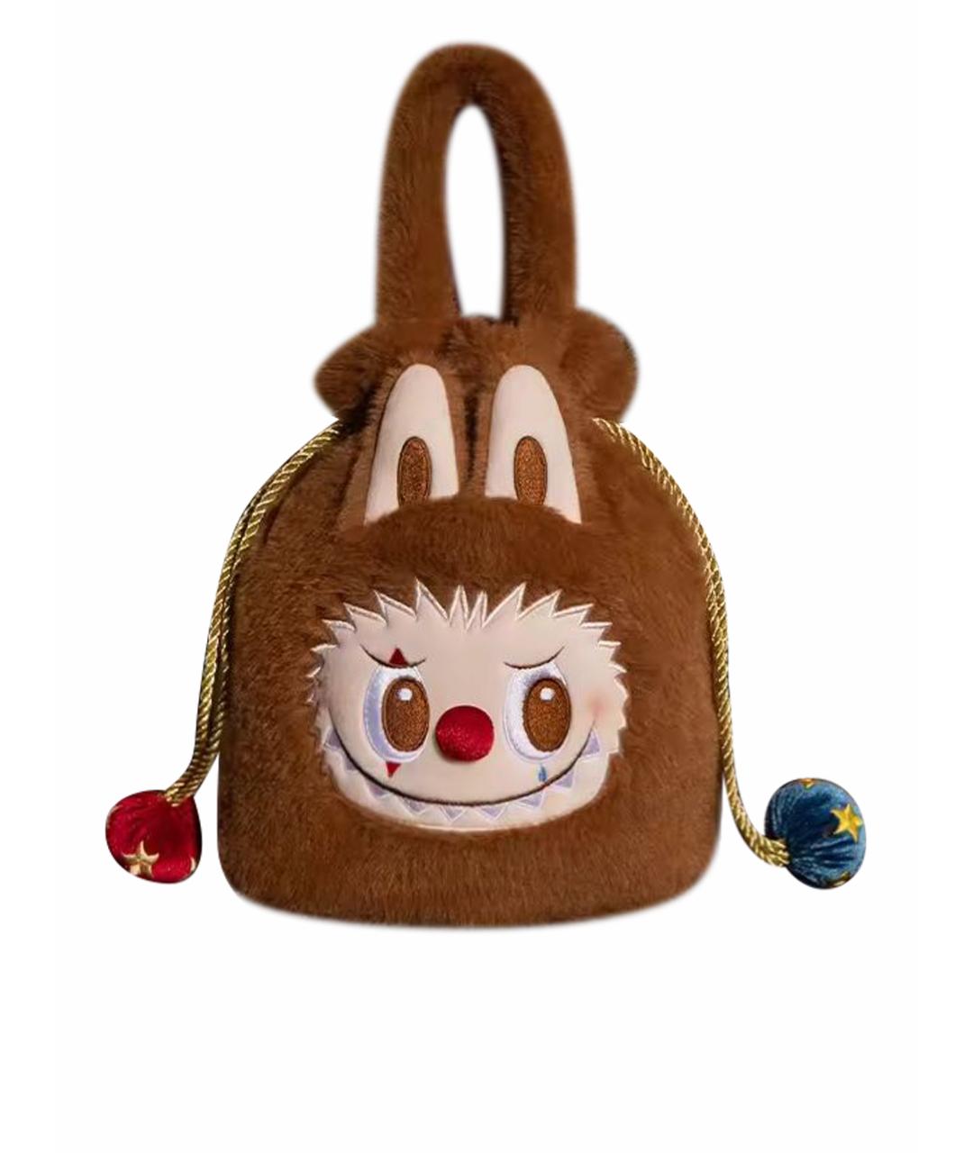 Labubu Коричневая тканевая сумка с короткими ручками, фото 1