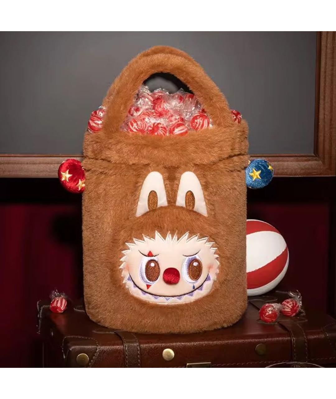 Labubu Коричневая тканевая сумка с короткими ручками, фото 2