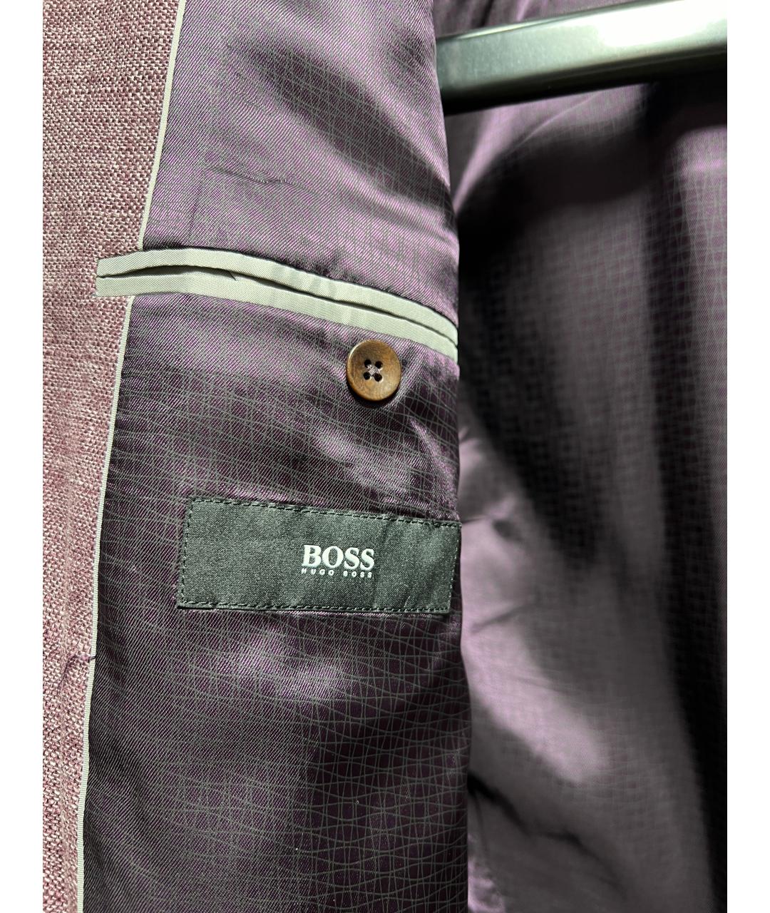 HUGO BOSS Бордовый льняной пиджак, фото 6