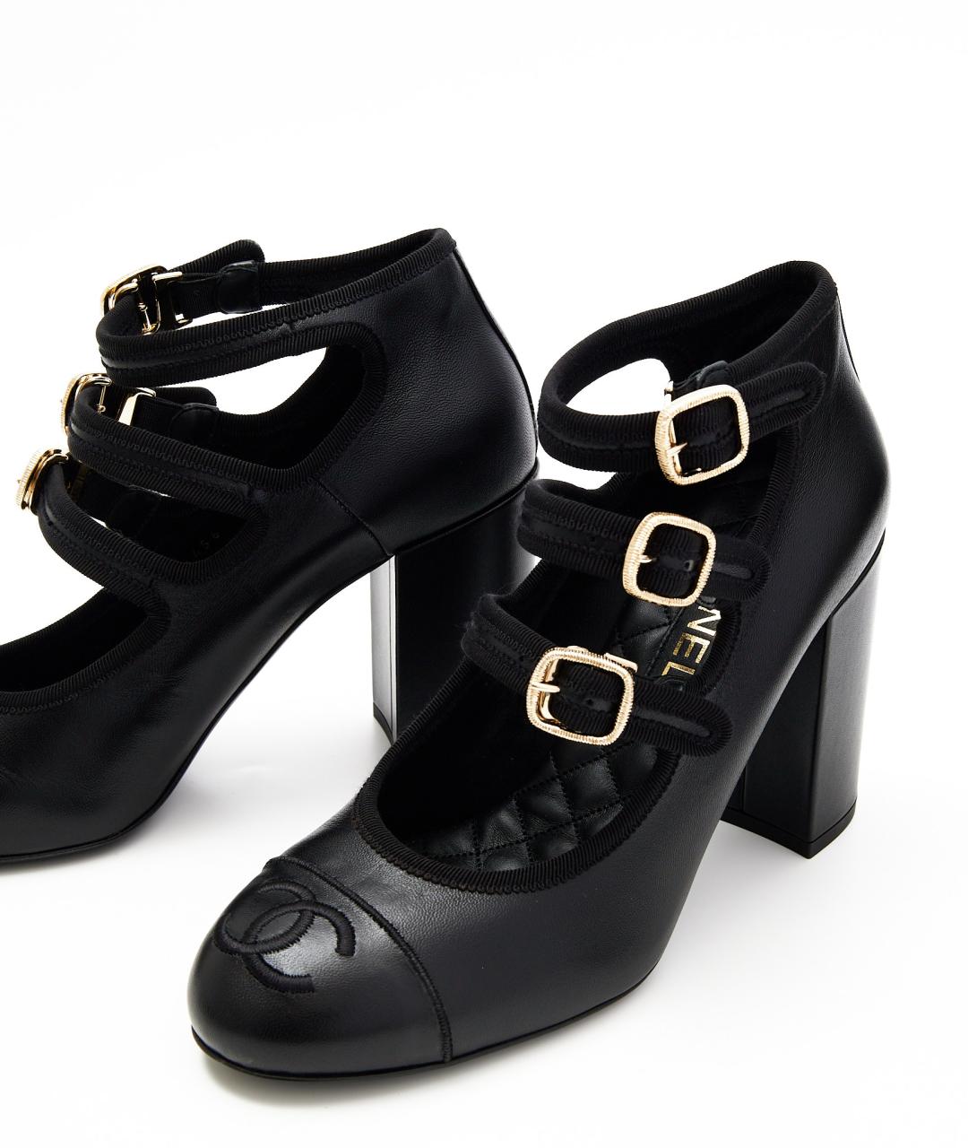 CHANEL Черные кожаные туфли, фото 4