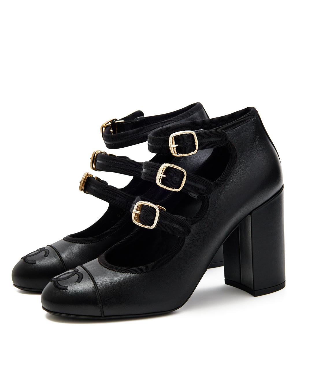 CHANEL Черные кожаные туфли, фото 2