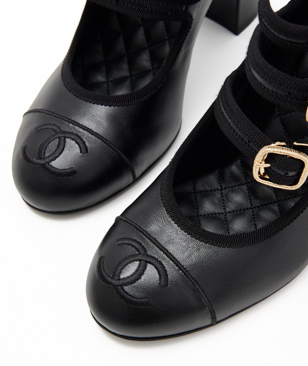 CHANEL Черные кожаные туфли, фото 5