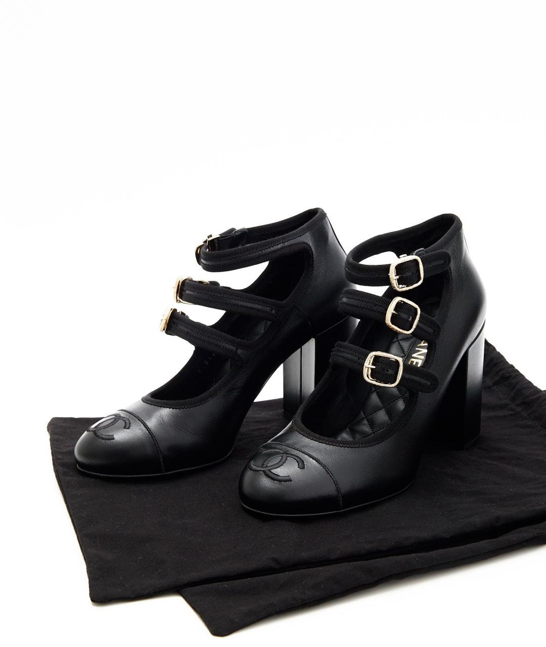 CHANEL Черные кожаные туфли, фото 6