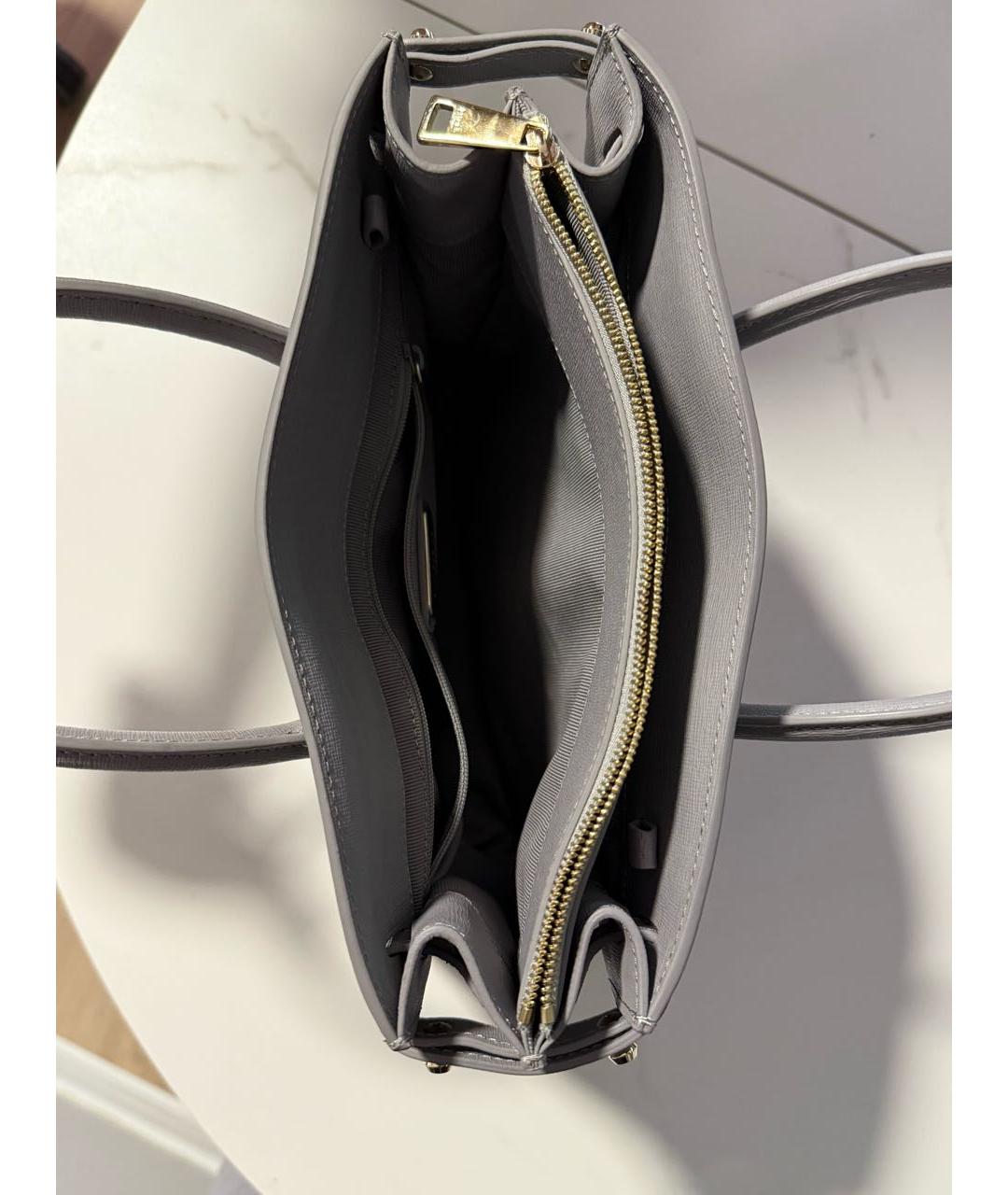 FURLA Серая кожаная сумка тоут, фото 4