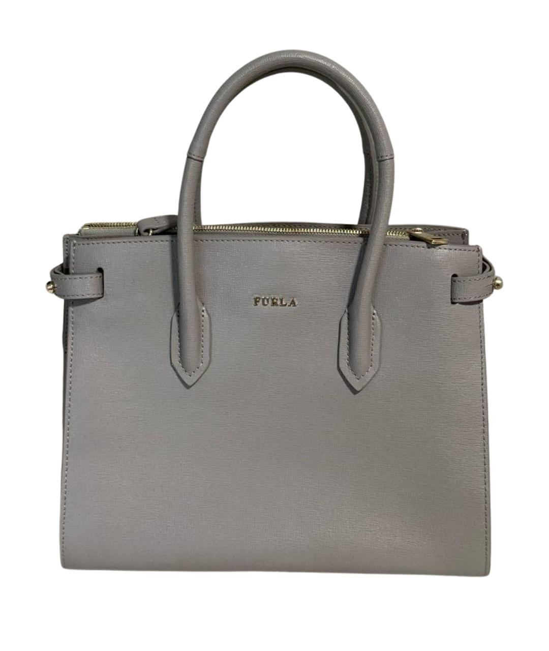 FURLA Серая кожаная сумка тоут, фото 1