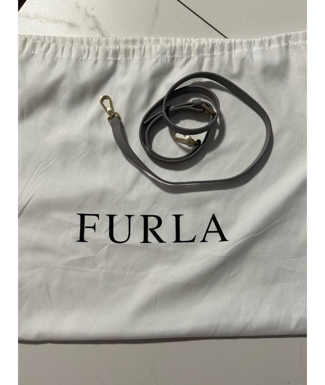 FURLA Серая кожаная сумка тоут, фото 6