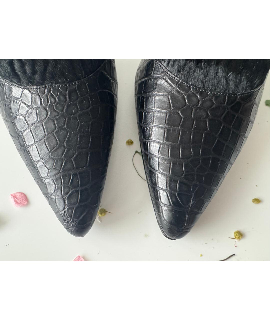 MANOLO BLAHNIK Черные кожаные ботильоны, фото 8