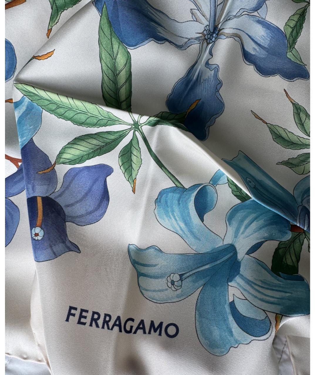 FERRAGAMO Голубой шелковый платок, фото 6