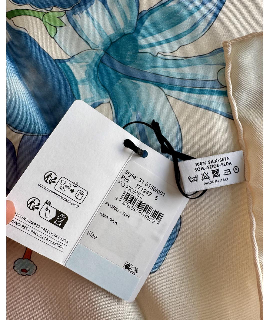 FERRAGAMO Голубой шелковый платок, фото 4