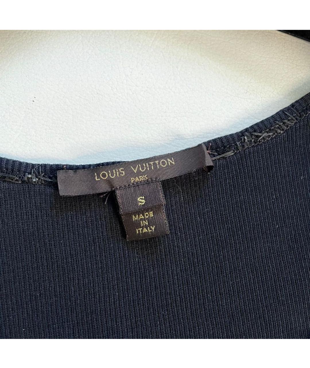 LOUIS VUITTON Черная хлопковая майка, фото 3