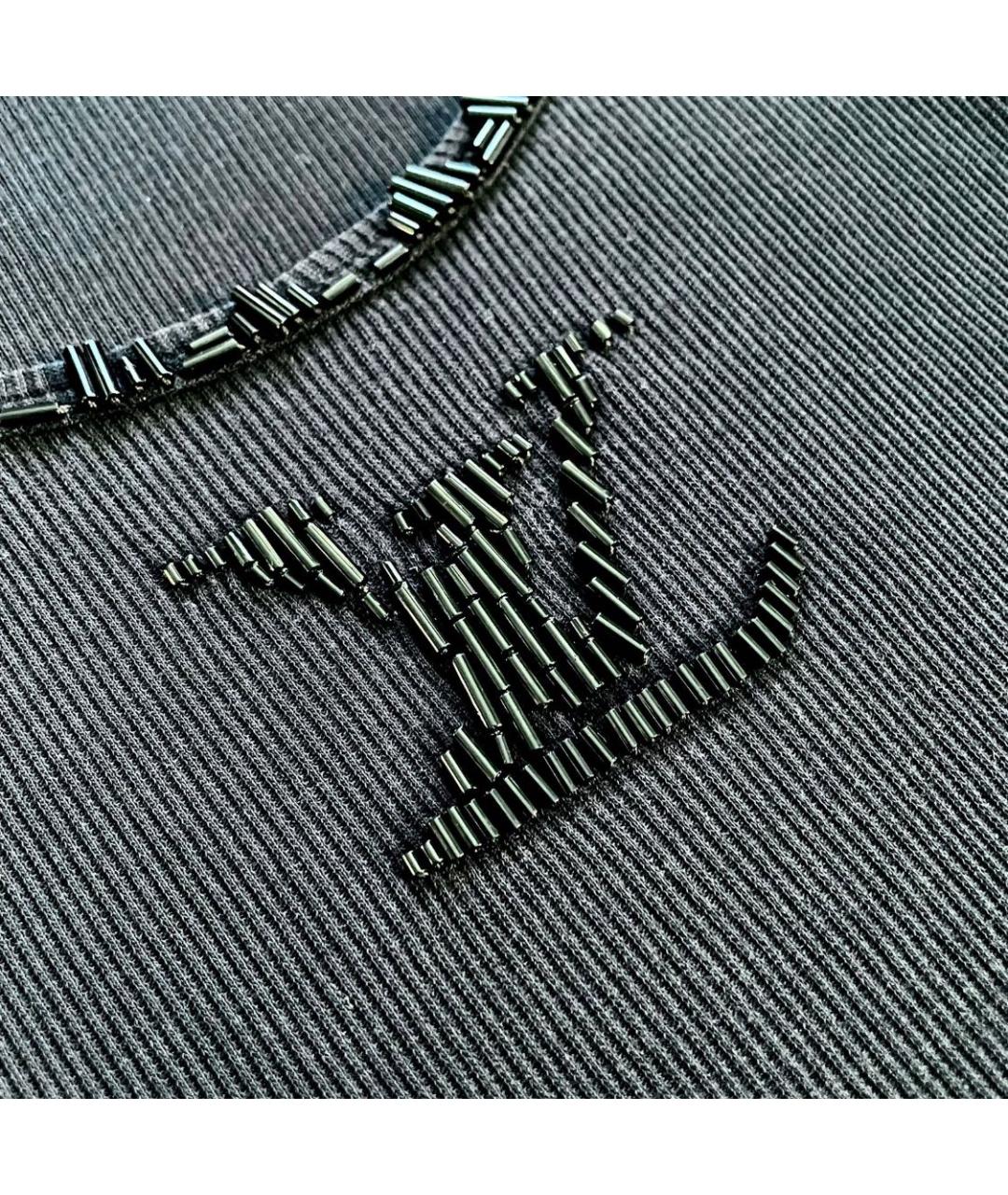 LOUIS VUITTON Черная хлопковая майка, фото 2