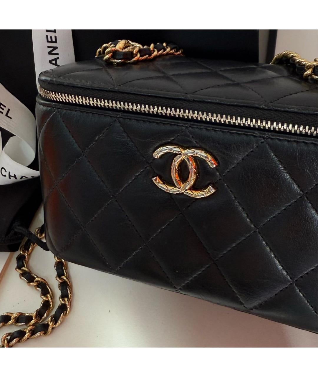 CHANEL Черная кожаная сумка через плечо, фото 6