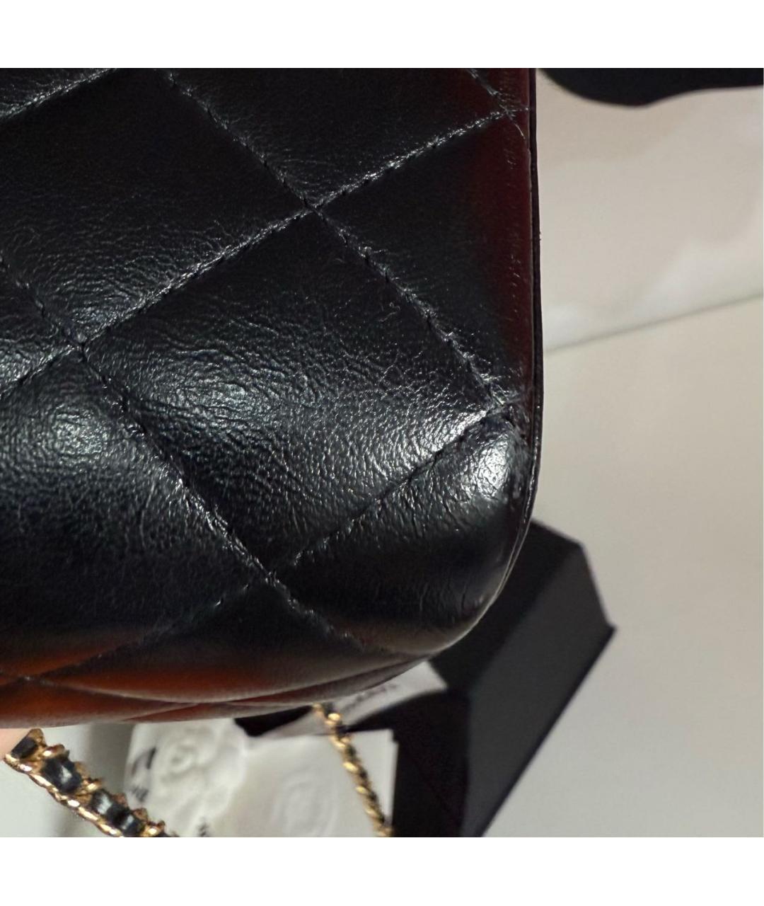 CHANEL Черная кожаная сумка через плечо, фото 8