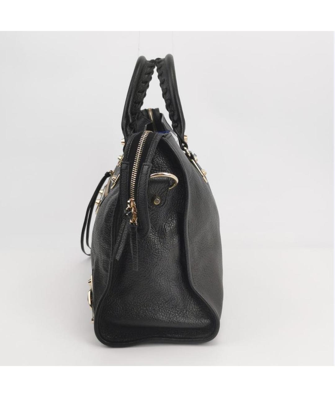 BALENCIAGA Черная кожаная сумка с короткими ручками, фото 2