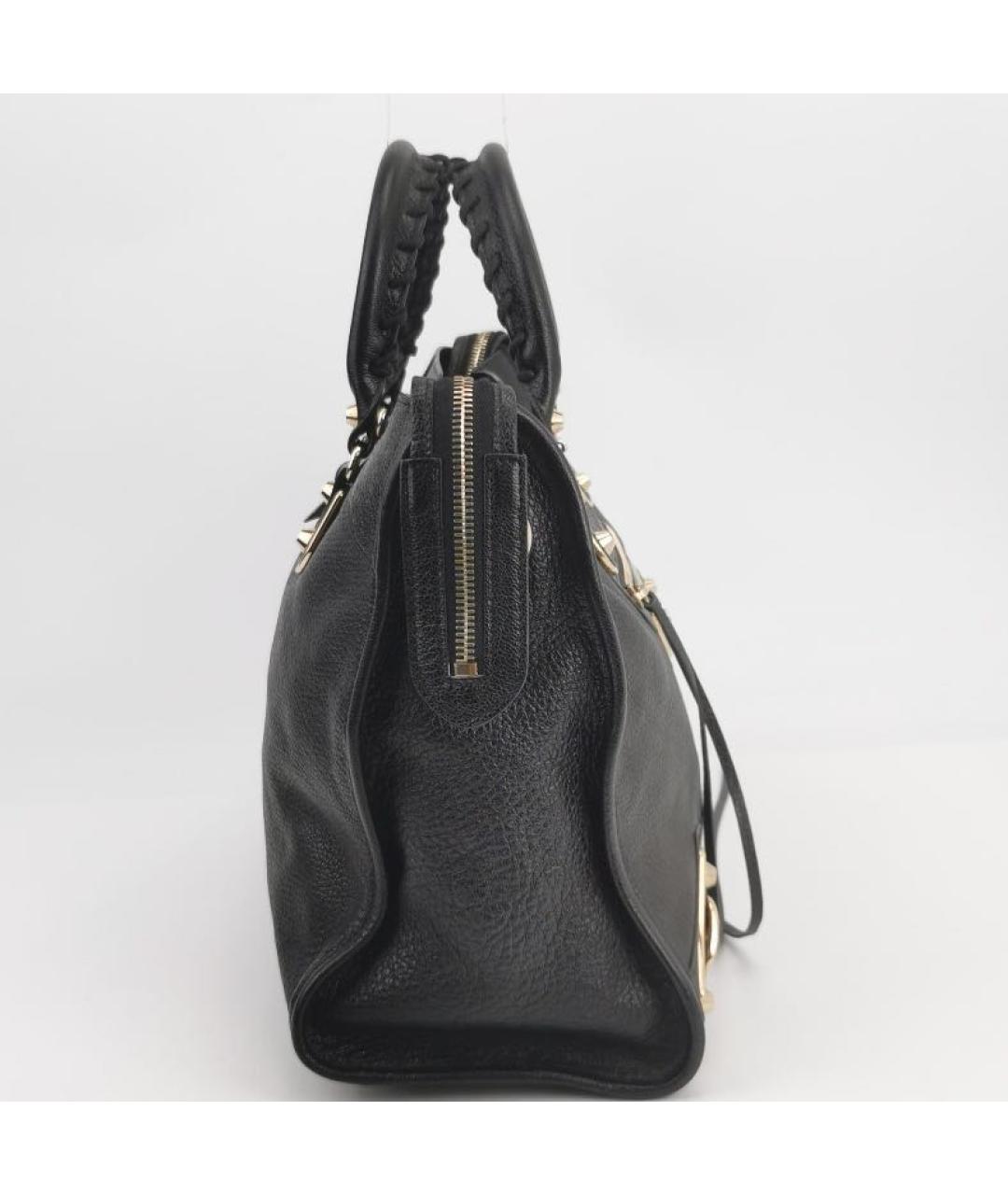 BALENCIAGA Черная кожаная сумка с короткими ручками, фото 3