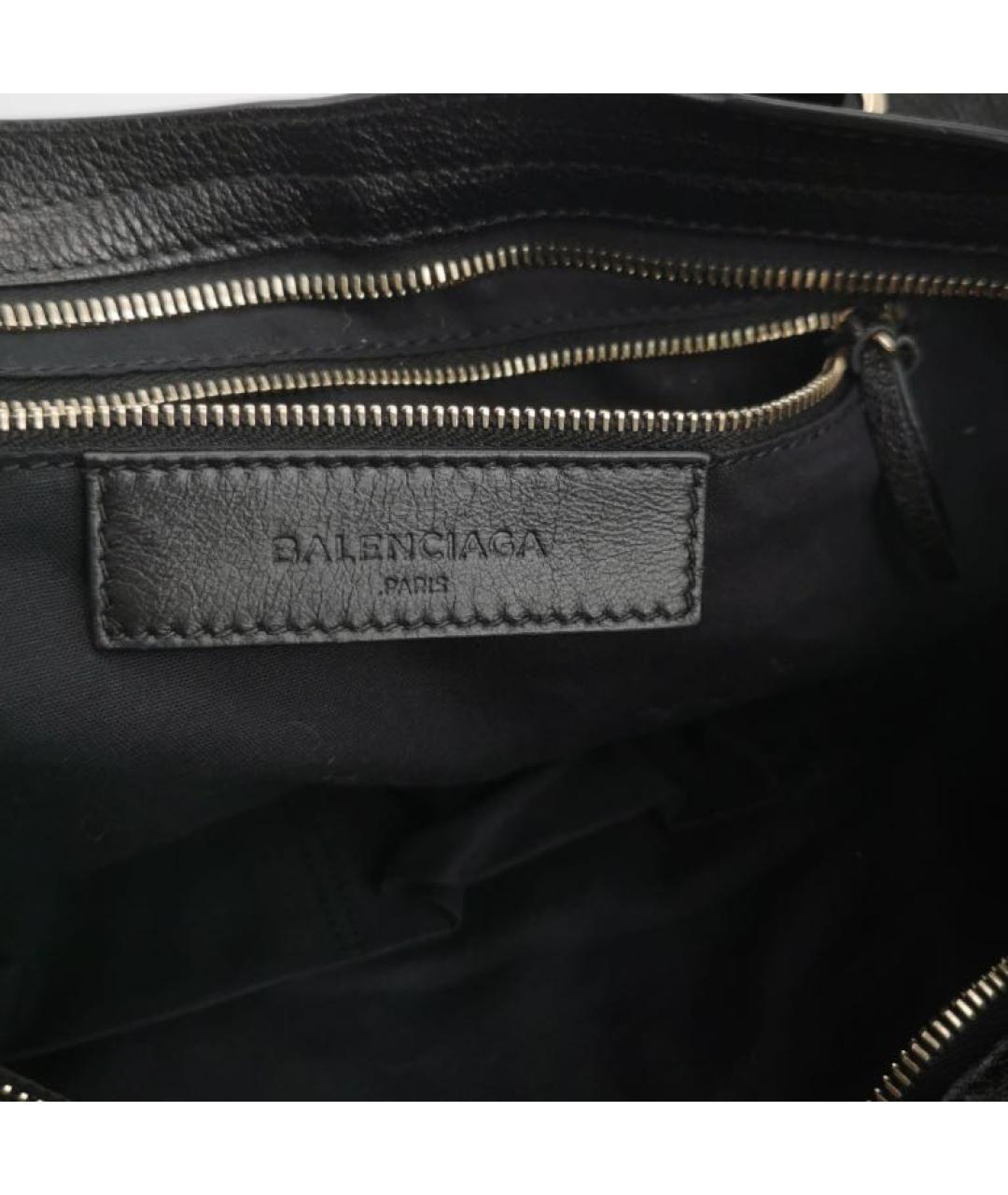 BALENCIAGA Черная кожаная сумка с короткими ручками, фото 7