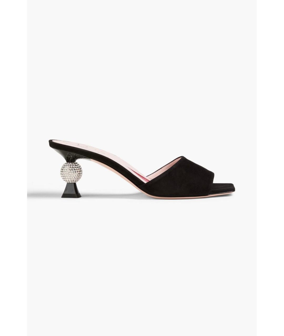 ROGER VIVIER Черные замшевые мюли, фото 4