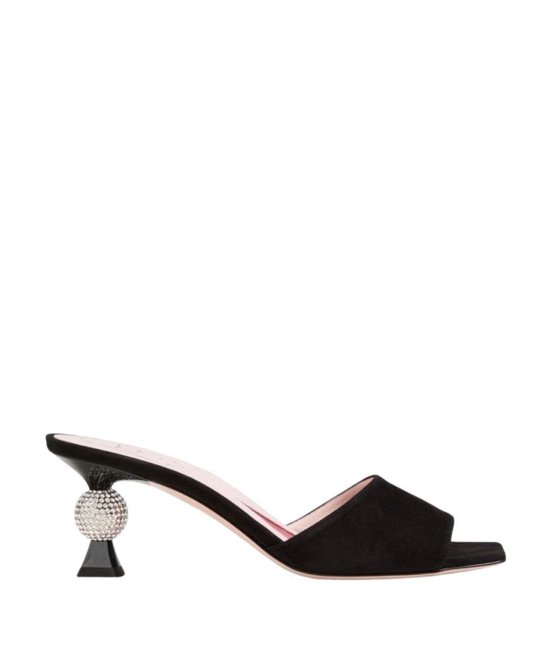 ROGER VIVIER Черные замшевые мюли, фото 1