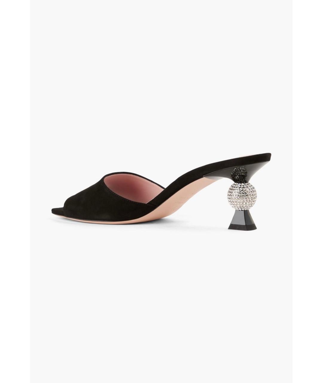 ROGER VIVIER Черные замшевые мюли, фото 3