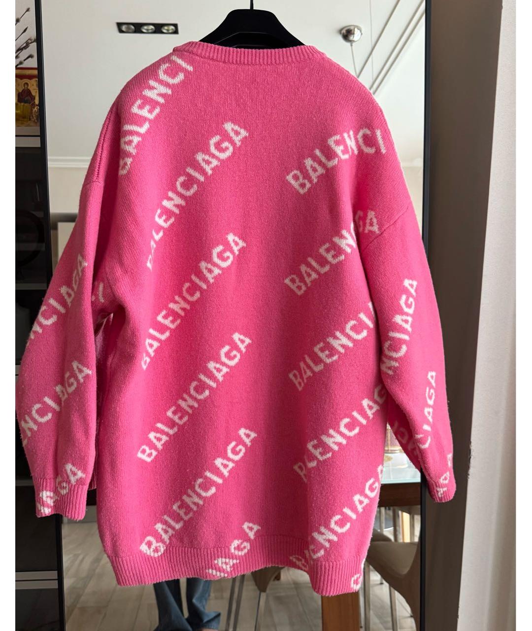 BALENCIAGA Розовый шерстяной джемпер / свитер, фото 2