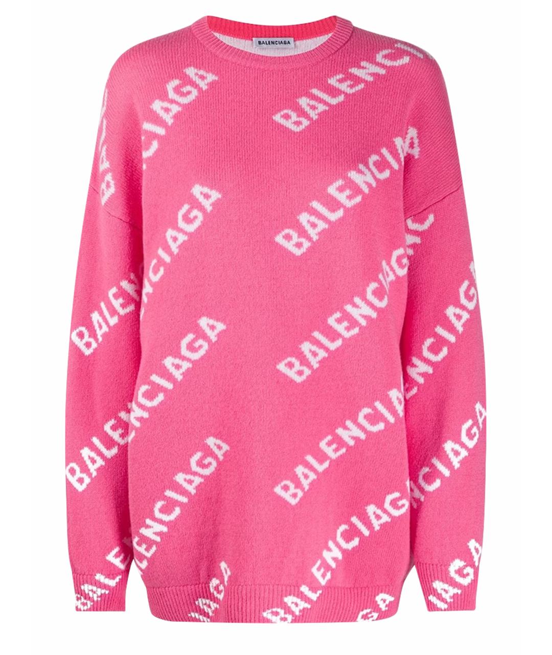 BALENCIAGA Розовый шерстяной джемпер / свитер, фото 1