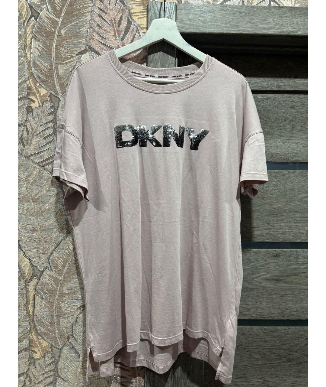 DKNY Розовая хлопковая футболка, фото 8