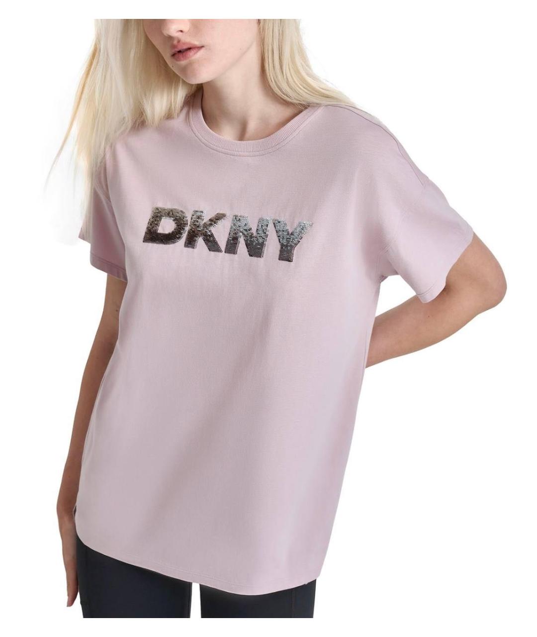 DKNY Розовая хлопковая футболка, фото 5