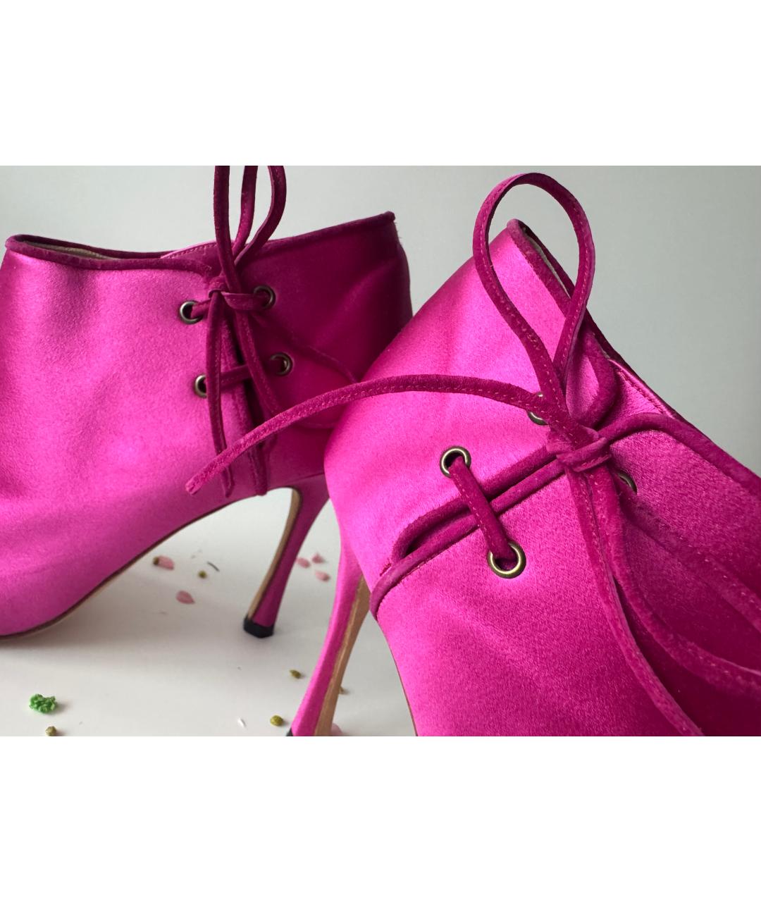 MANOLO BLAHNIK Розовые ботильоны, фото 7