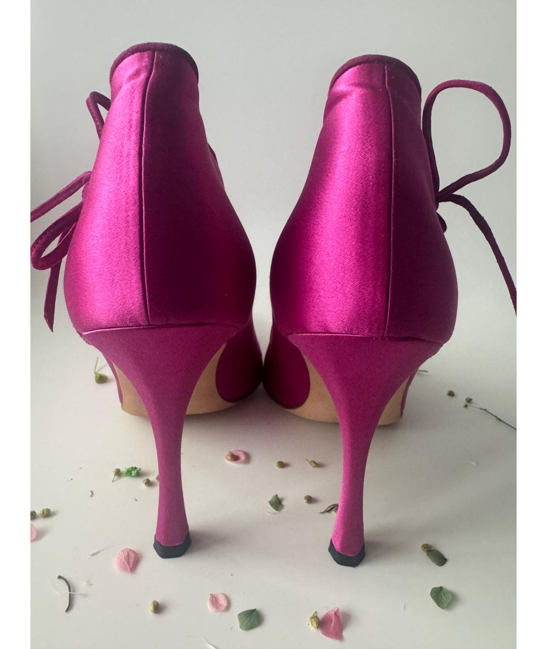 MANOLO BLAHNIK Розовые ботильоны, фото 4