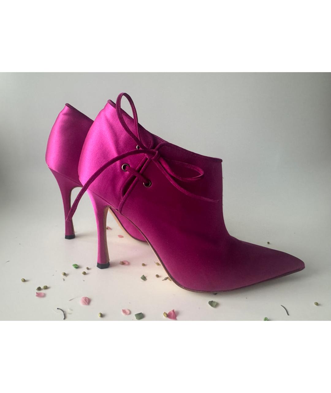 MANOLO BLAHNIK Розовые ботильоны, фото 10