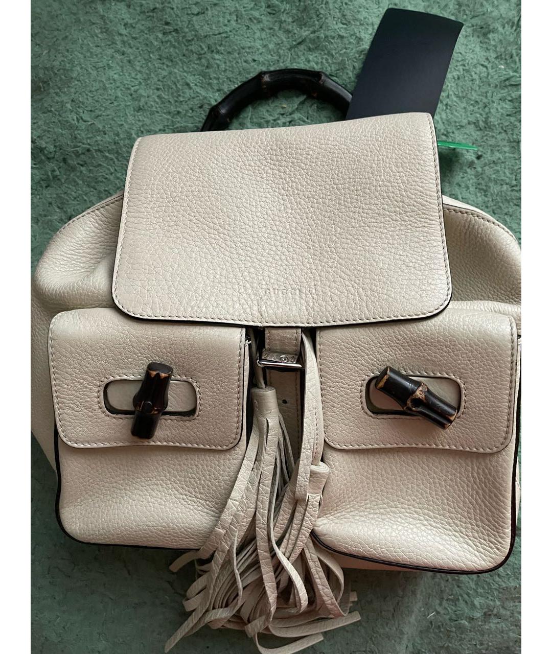 GUCCI Белый кожаный рюкзак, фото 2