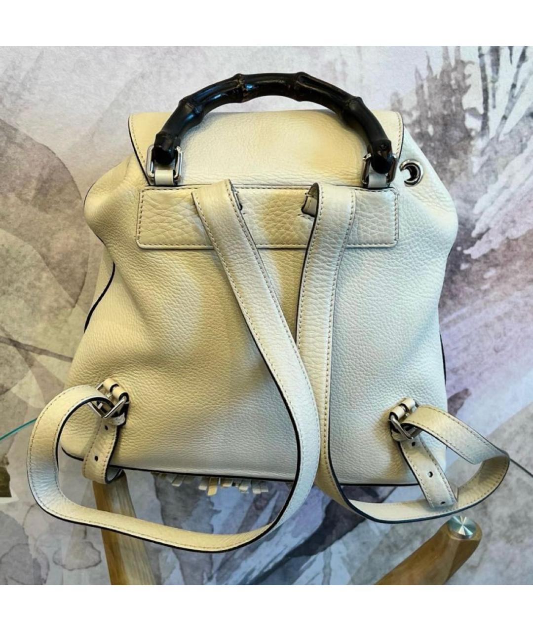 GUCCI Белый кожаный рюкзак, фото 4