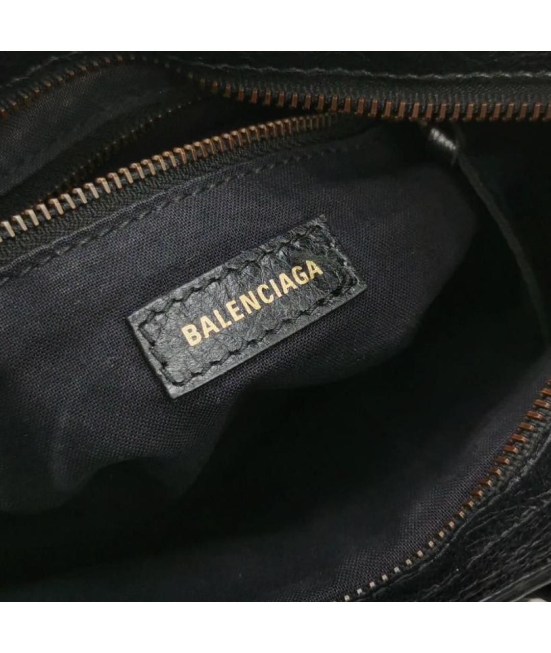 BALENCIAGA Черная кожаная сумка через плечо, фото 7