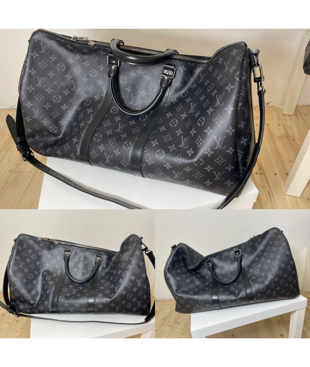 LOUIS VUITTON Черная дорожная/спортивная сумка из лакированной кожи, фото 8