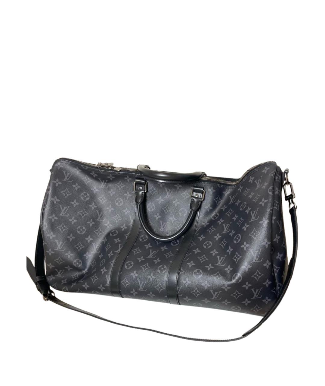 LOUIS VUITTON Черная дорожная/спортивная сумка из лакированной кожи, фото 1