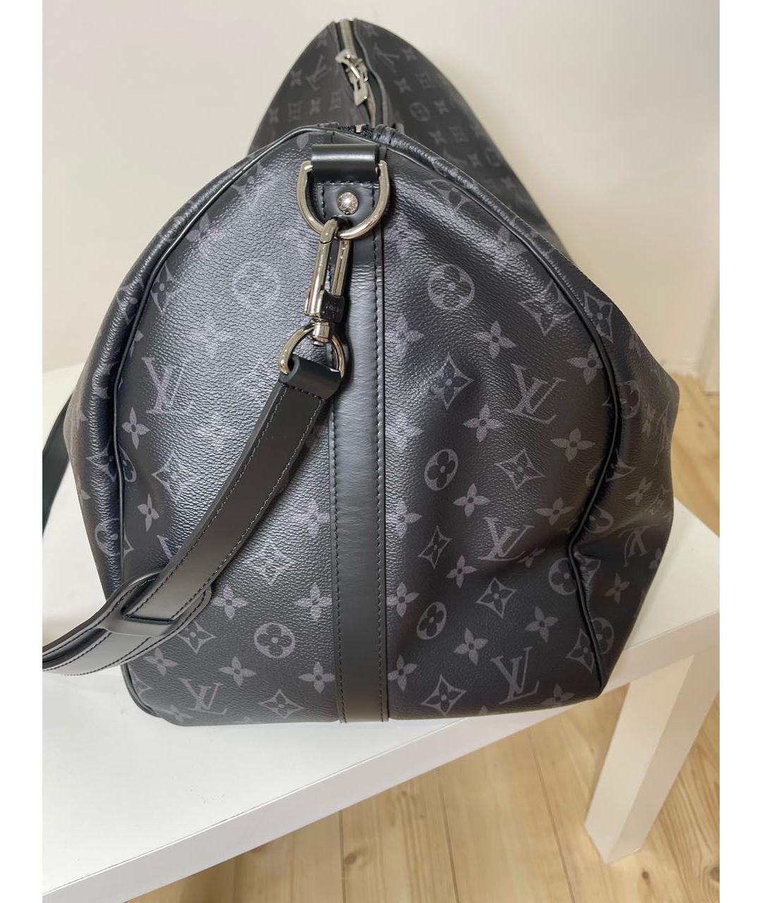 LOUIS VUITTON Черная дорожная/спортивная сумка из лакированной кожи, фото 5