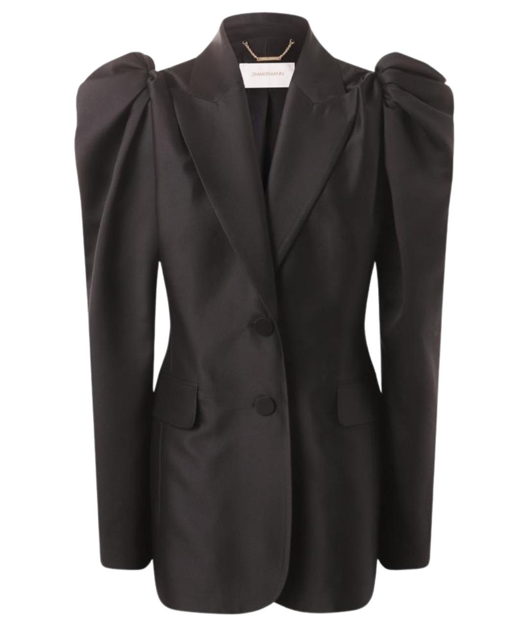 ZIMMERMANN Черный шелковый жакет/пиджак, фото 1