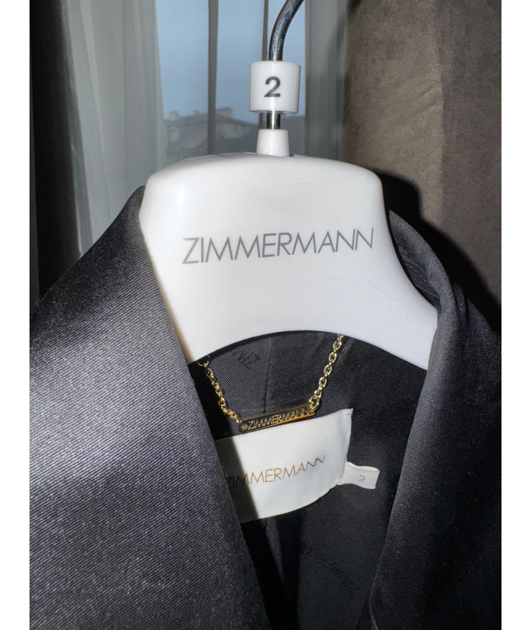 ZIMMERMANN Черный шелковый жакет/пиджак, фото 4