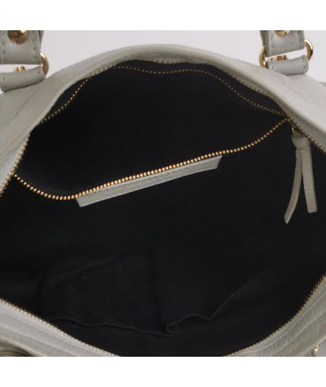 BALENCIAGA Серая кожаная сумка с короткими ручками, фото 6